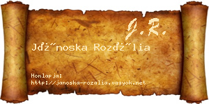 Jánoska Rozália névjegykártya